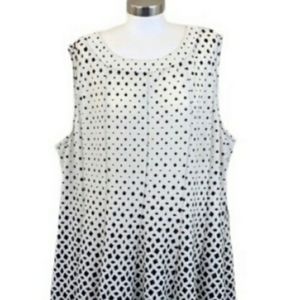Sleeveless Black and White Polka Dot Dress
